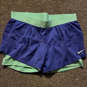 Nike Women's Athletic Shorts in Blue and Green